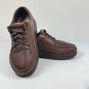 SAS Bout Time Lace Up Loafers Men's 7 WW Double Wide Leather Comfort Shoes Brown